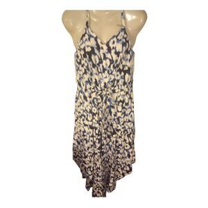 Easy street abstract print romper with asymmetrical wide leg & spaghetti…